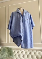 F&F 3XL-es 100% lenvászon, delfinkék férfiing