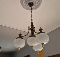 ORION-MOLECZ Wiener Nostalgie csillár – 4 búrás, sárgaréz, prémium darab