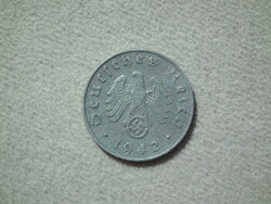 Németország, horogkeresztes birodalmi 1 Pfennig (Reichspfennig), 1942 B