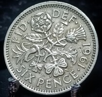 Egyesült Királyság 6 Penny, 1961 A13B1