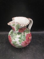 Olasz virágos tejes kanna, bor kínáló negyed liter, 11 cm-es. 3803b