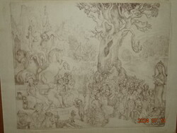 SZABÓ VLADIMIR ( 1905 - 1991 ) : VÁSÁR 63/100 !!! NAGYMÉRETŰ RÉZKARC