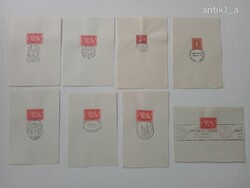 8 db alkalmi bélyegzés. 1946 10 fillér. 1848-1948 8 fillér. Pécs, Szeged, Kecskemét, Pápa.