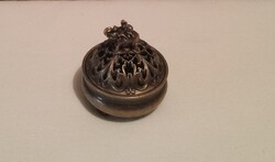 Miniatűr antikolt sárgaréz szelence