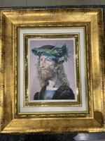 Hollóházi porcelán Szász Endre kép keretezve
