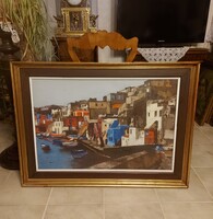 Papp Gábor Procida! Ragyogó festmény! 110x80!