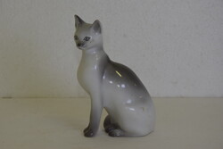 Hollóházi porcelán macska figura A007