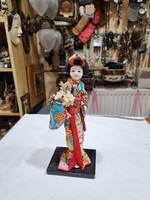 Régi japán porcelán fejű gésa figura
