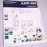 Lufthansa Airbus 319-100 in flight safety card
