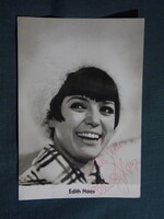 Képeslap,fotó,reklámkártya,dedikált,autogram,Edith Haas,NDK énekesnő,1960-