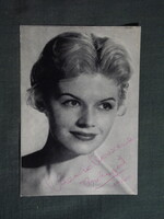 Képeslap,fotó,reklámkártya,dedikált,autogram,Krencsey Marianne Magyar színésznő,1960-
