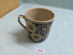 T2441 Fajansz virágos bögre