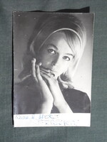 Postcard, photo, autograph, dedicated, Torday Teri Hungarian actress, 1960-