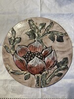 Álomszép nagy fali dísz plasztikus virágokkal kézzel festett csoda.