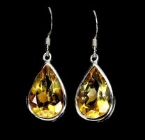 Authentic 16x11mm Citrine 925 Silver Earring