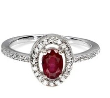 Valódi modern stílusú rubin drágaköves  ezüstgyűrű 6x8 mm ¹