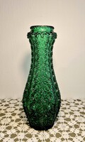 Vintage Osztrák zöld Oberglass váza 24,5 cm /RITKA, GYŰJTŐI!/