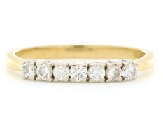 54 es 18K/750 Fehér & Sárga Arany 0.35Ct Brill természetes Gyémánt Gyürű