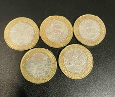 50 schillinges emlékérmék / 5 db/.