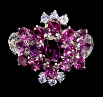 57th Real Garnet Tanzanite 925 Silver Ring