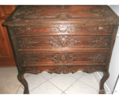Ritka antik barokk szekreter - kézzel faragott, diófa