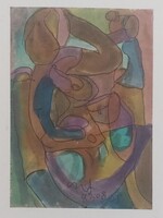 (K) Csepeli Németh Miklós festmény 15x21 cm