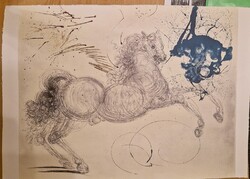 Salvador Dali- PEGASUS - litográfia - hátulján Miro litográfia