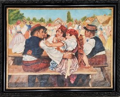 Komlós István jelzéssel: Falusi táncmulatság