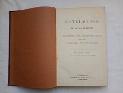 Könyv 072 - Dr. Sághy Gyula A KÖTELMI JOG ÁLTALÁNOS ELMÉLETE - BP 1877