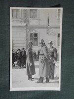 Képeslap,Veszprém,Kollár fotó,csendőr,rendőr csoportkép,városi látkép,részlet,1930-