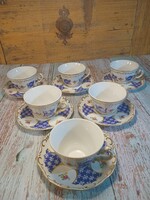 Zsolnay Marie Antoinette kávés csészék alátétekkel 6 db