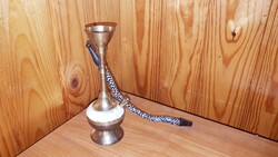 Mini réz vizipipa - 15 cm - márvány berakással vizi pipa