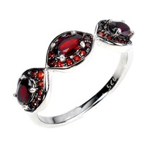 56 ct Genuine Garnet 925 Silver Ring