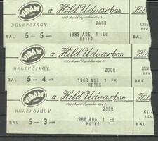 1988.- Hild Udvar -  Vidám színpad - Belépőjegy -3 db