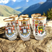 6 db örmény vékony üveg pohár a 70-es évekből, Örményország pohár készlet Armenia, Glas Set Armenia