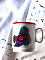 Eredeti, ritka Kaiser porcelán madárkás latte vagy teás csésze
