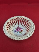 Herendi Nanking Bouquet mintás fonott kosárka