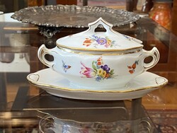 HÜTTL TIVADAR FEDELES, FESTETT ANTIK PORCELÁN TÁLKA