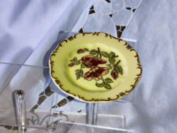 Zsolnay virágos, aranykontúros kézzel festtett gyűrű tálka 11