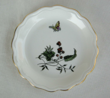 Aquincumi porcelán virágos pillangós gyűrűtartó tálka