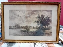 Görög Rezső színes rézkarc