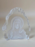 5675- Kristály levélnehezék, Madonna