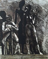 Barczi Pál Munkácsy-díjas festő és grafikus rézkarca (miskolci művész)