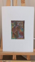 Csepeli Németh Miklós  festménye 15x21 cm + karton
