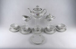 1V960 Altrohlauer 5 személyes virágmintás porcelán teáskészlet 14 darab