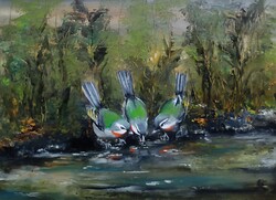 Czinóber - Csak tiszta forrásból ( k.mérete 29 x 35 cm, olaj )