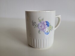 Régi Zsolnay porcelán bögre virágos népi teás csésze