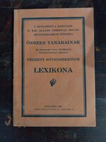 I.kerületi M.Kir.Állami Reálgimnázium tanárainak és végzett növendékeinek lexikona 1927