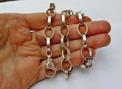 Gyönyörű fényes, modern  ezüst zsebóralánc, vagy nyaklánc