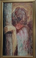Krisztus terhe.Vallás.Keresztény.Figurális.Kereszt hordozása.